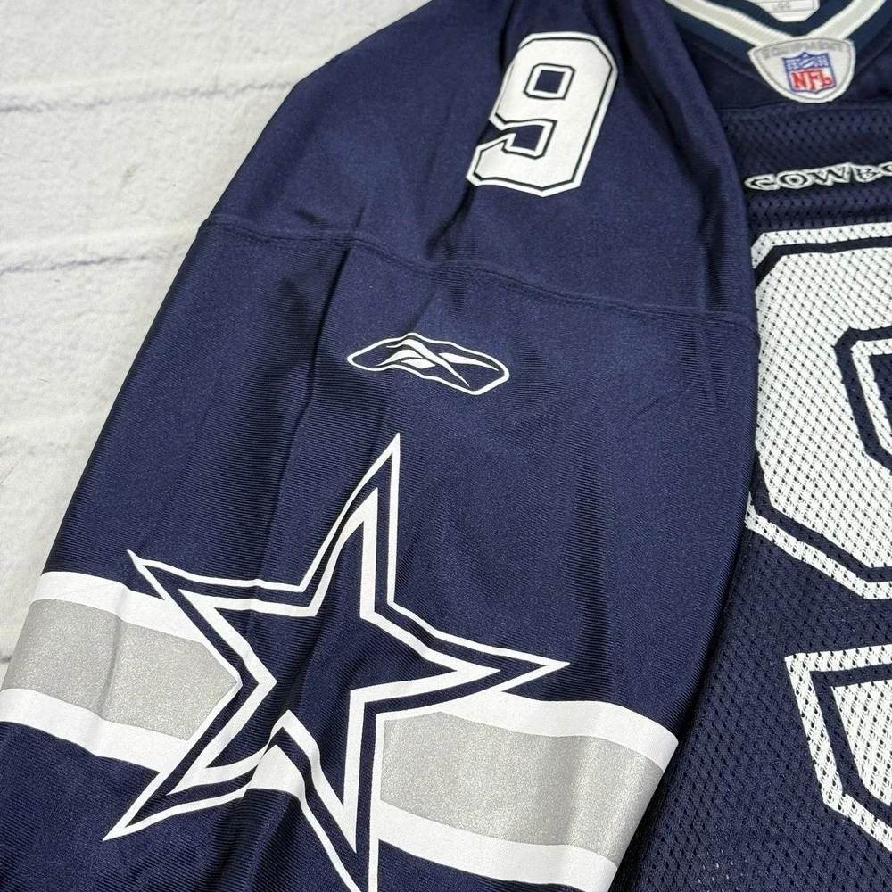 VTG Tony Romo Dallas Cowboys Reebok Authentic NFL Equipment Jersey Size L Blue‎